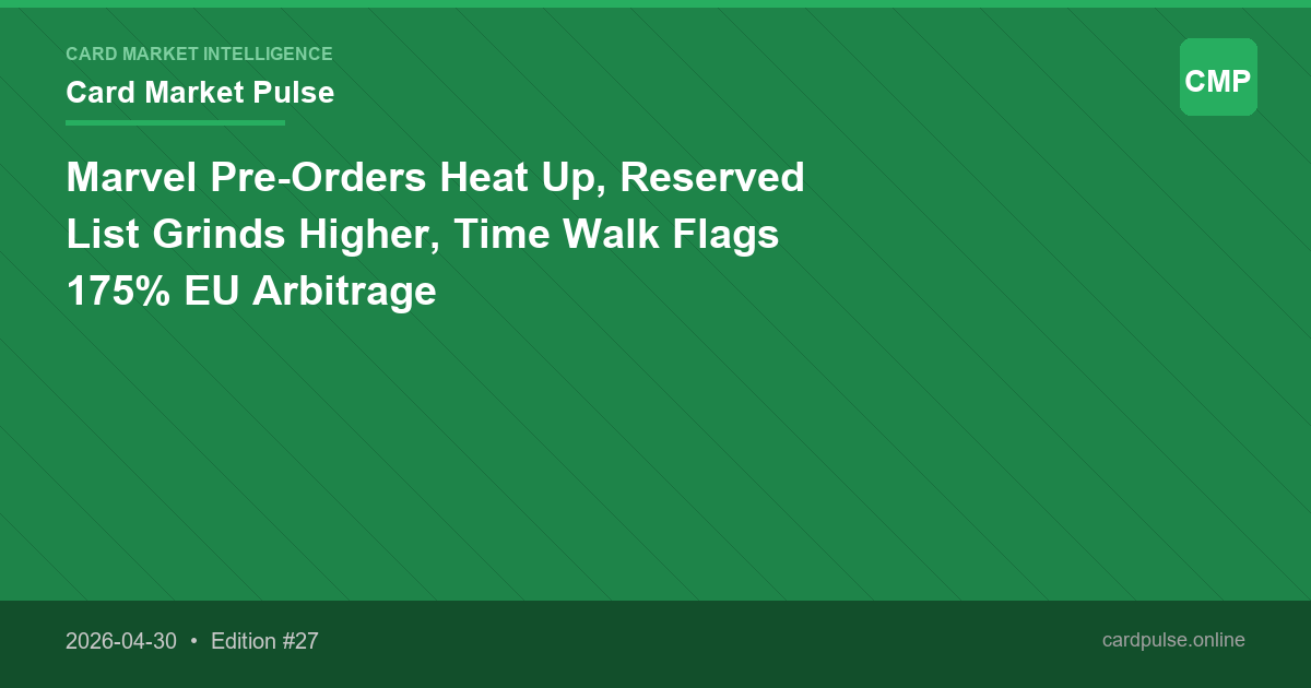 Marvel Pre-Orders Heat Up, Reserved List Grinds Higher, Time Walk Flags 175% EU Arbitrage